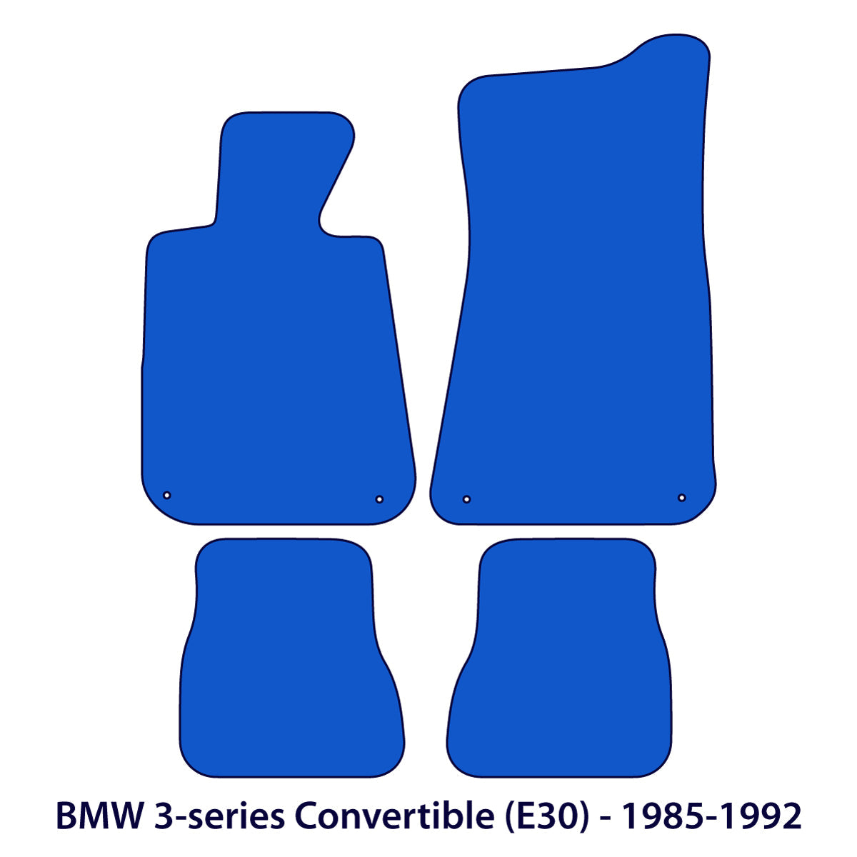 BMW 3er Cabrio Velours Fußmatten 1985-1993 – E30 – 3 Logo