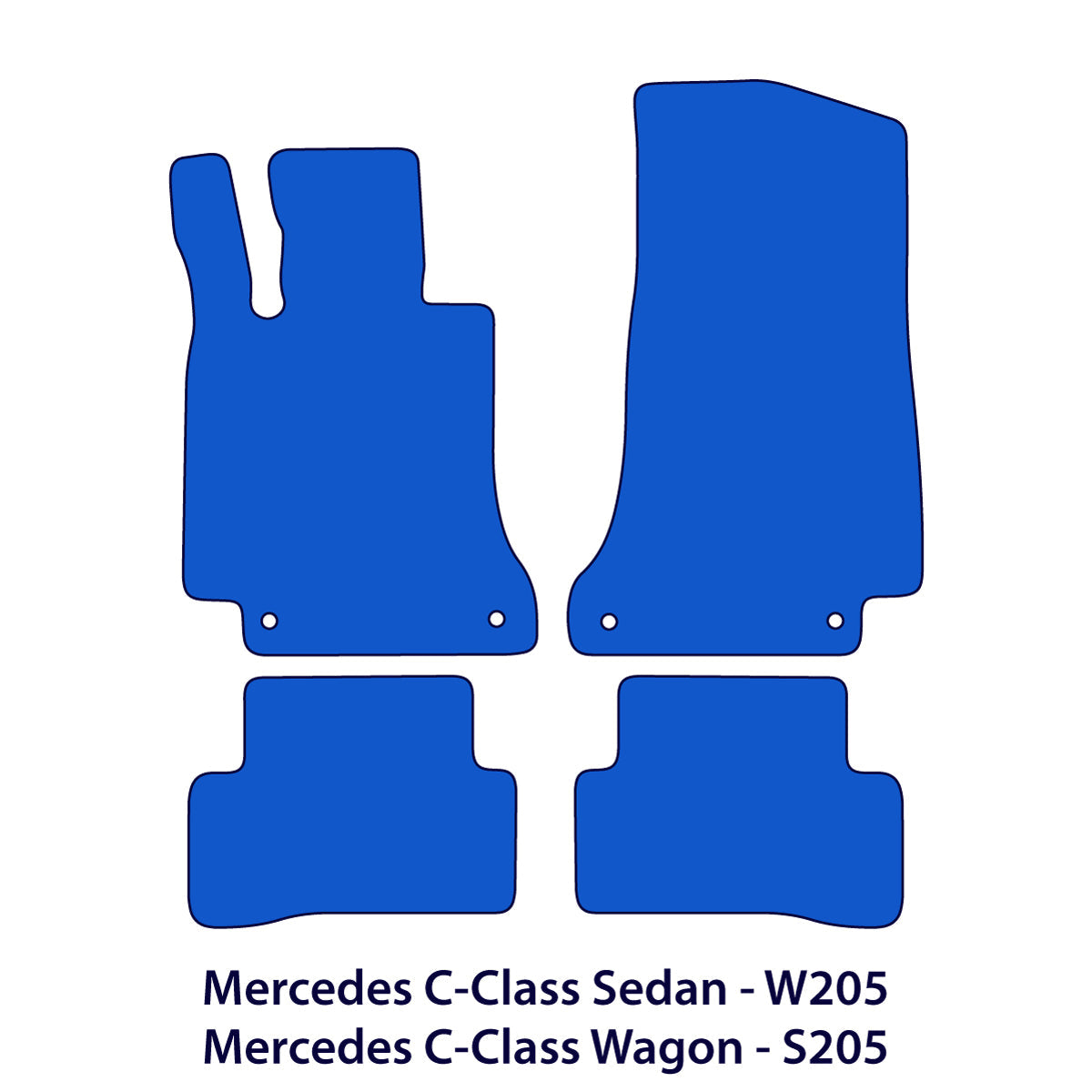 Mercedes C-Klasse Velours Fußmatten 2014-2021 – W205 & S205 – Schwarz