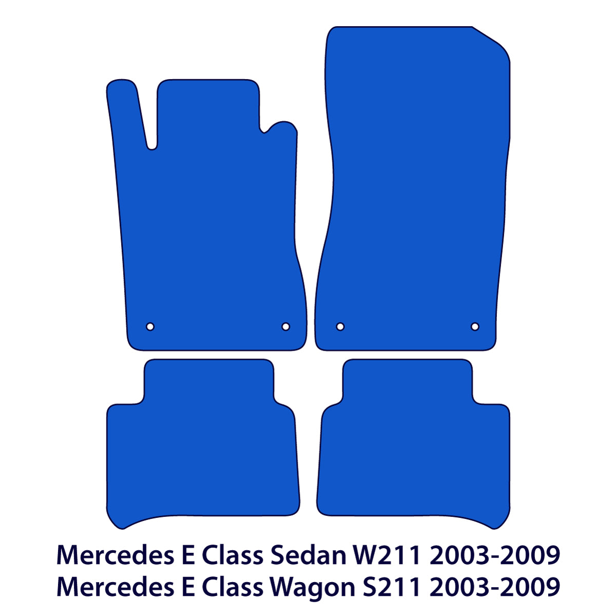 Mercedes E-Klasse Velours Fußmatten 2002-2009 – W211 & S211 – Schwarz