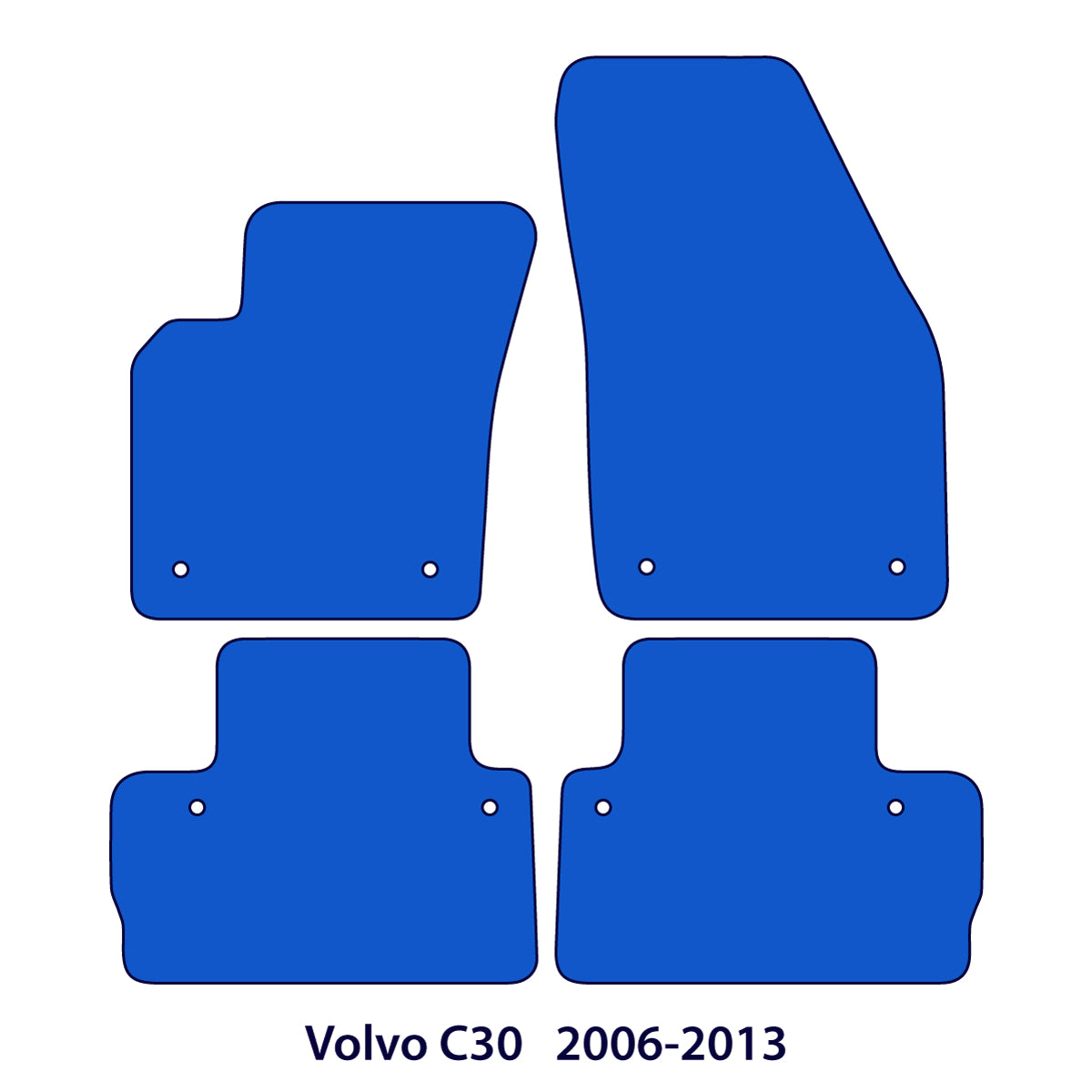 Volvo C30 Velours Fußmatten 2006-2013 – Flaggen-Logo