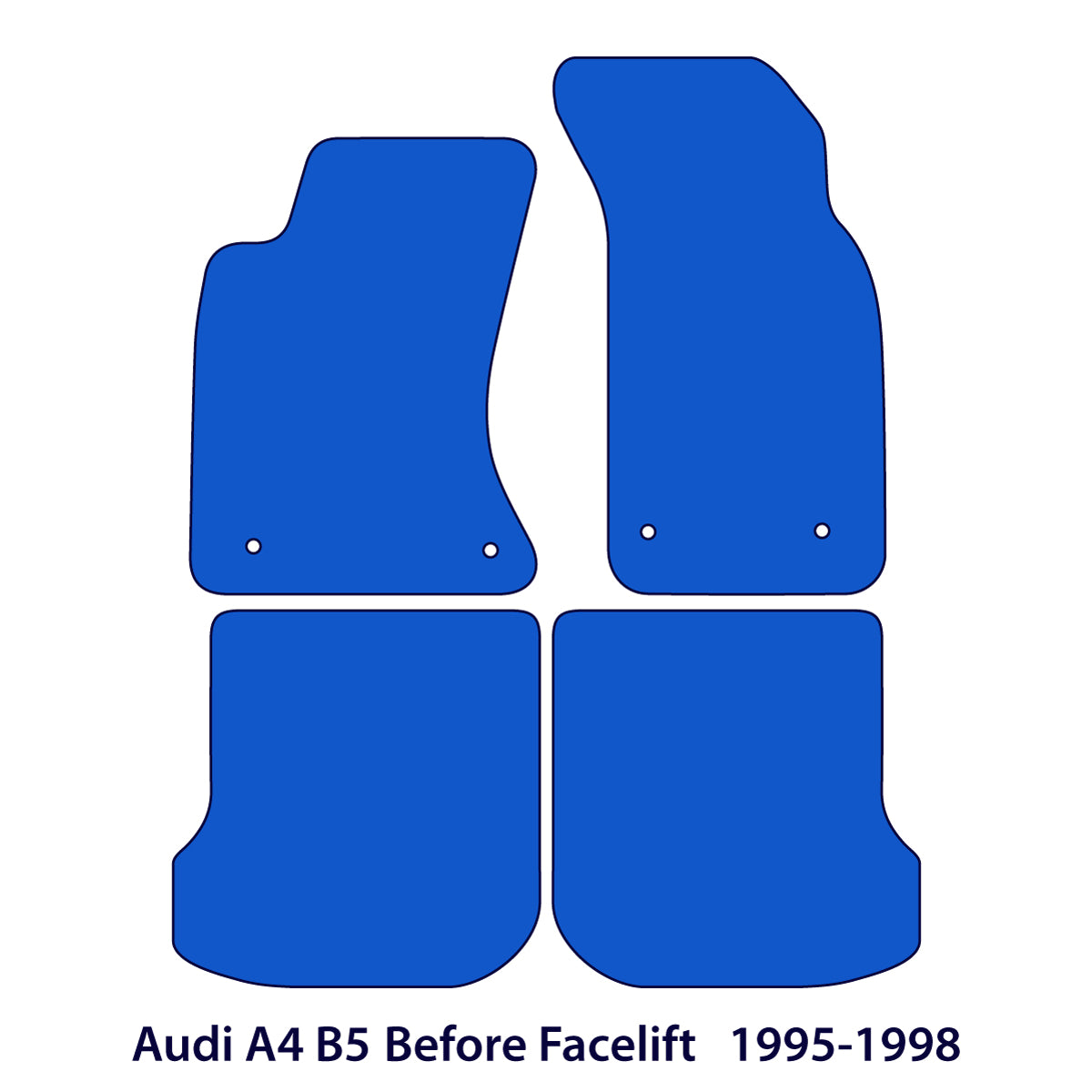 Audi A4 Velours-Fußmatten in Originalqualität 1994-2001 – B5 – Schwarz