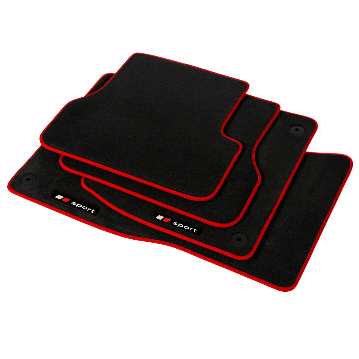 Audi A4 & S4 Velours-Fußmatten in Originalqualität 2000-2008 – Limousine, Avant B6 & B7 – Rot Sport