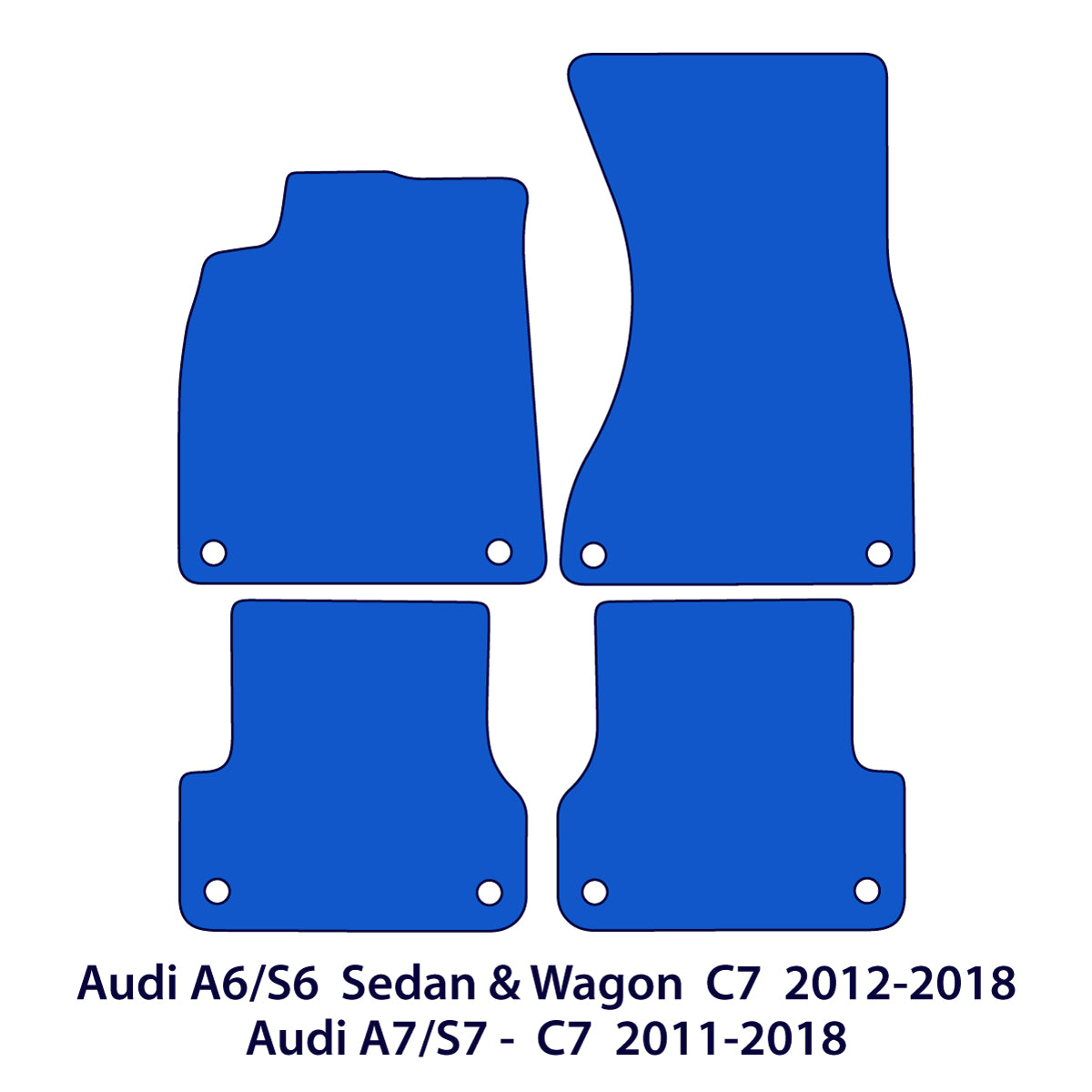 Audi A6/S6 2010–2018 & A7/S7/RS7 Velours Fußmatten – C7 – Schwarz