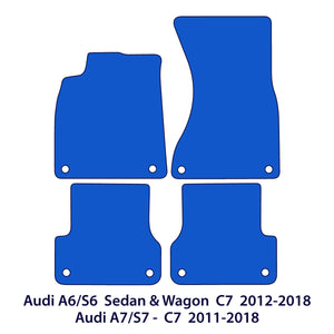Fußmatten für Audi A6 / S6 C7 2011–2018 & A7 / S7 / RS7 2010–2018 – Velours Red Sport – Produktansicht 2