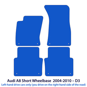 Fußmatten für Audi A8 / S8 D3 Kurzversion 2002–2010 – Velours Beige – Produktansicht 2