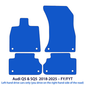 Fußmatten für Audi Q5 / SQ5 FY/FYT 2016–2024 – Velours Black Exclusive – Produktansicht 2
