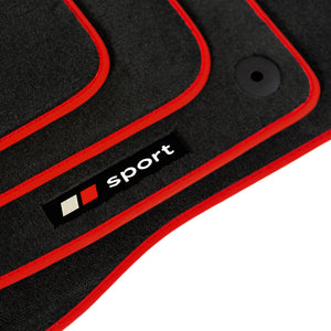 Fußmatten für Audi TT / TTS / TT RS 8J Coupé 2006–2014 & Roadster 2007–2014 – Velours Red Sport – Produktansicht 9