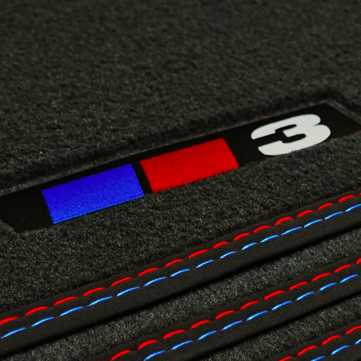 BMW 3er Velours Fußmatten Limousine & Touring 2005-2012 RWD E90, E91 – 3 Logo