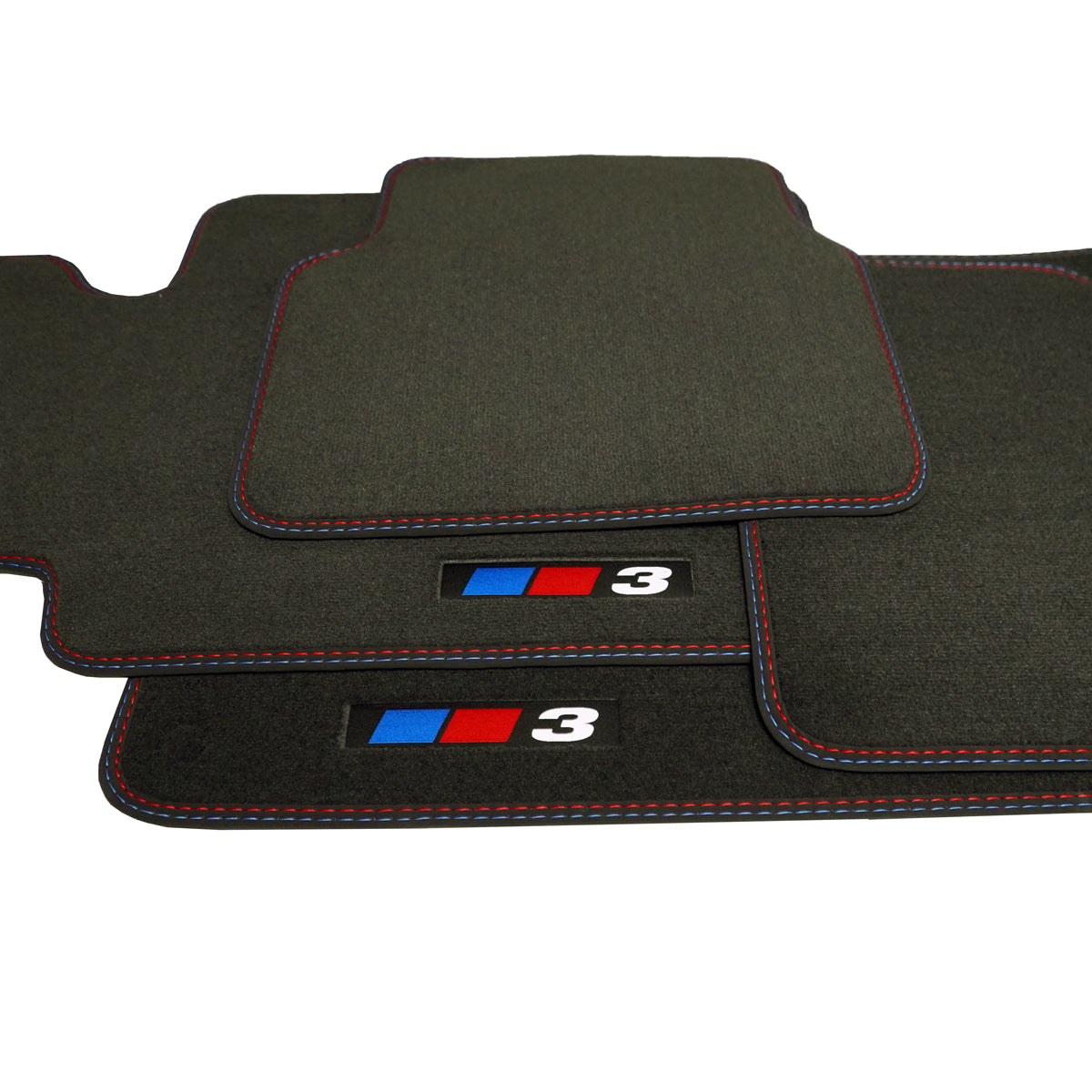 BMW 3er Velours Fußmatten Limousine & Touring 2005-2012 RWD E90, E91 – 3 Logo