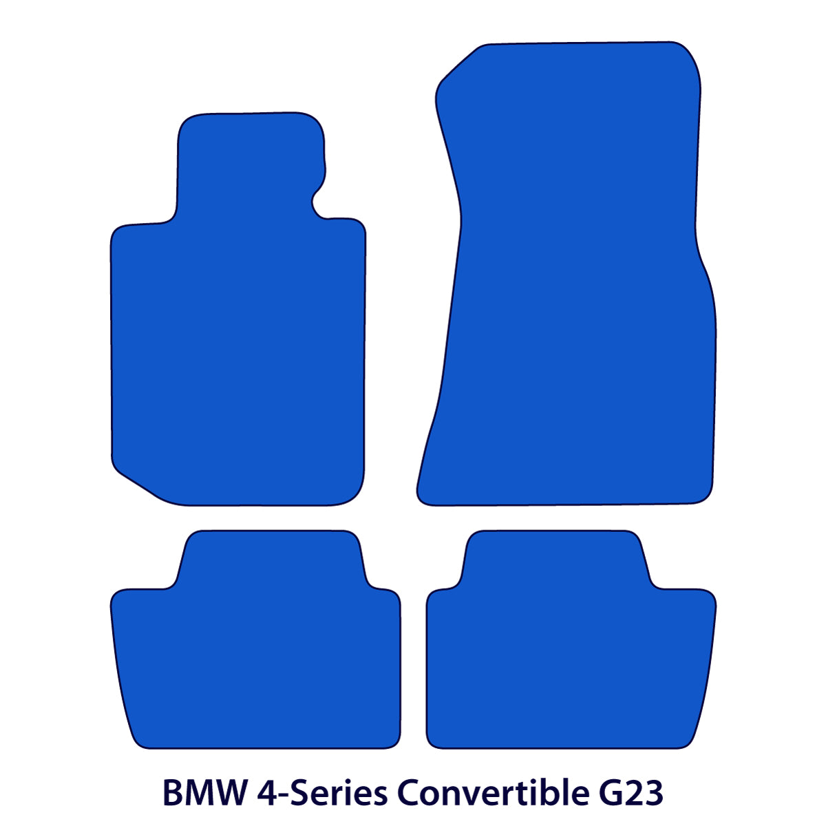 BMW 4er Cabrio Velours-Fußmatten 2020–2026 – G23, G83 – Schwarz