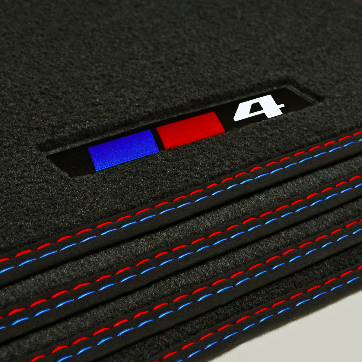 BMW 4er Gran Coupé RWD Velours-Fußmatten 2014–2020 – F36 – 4 Logo