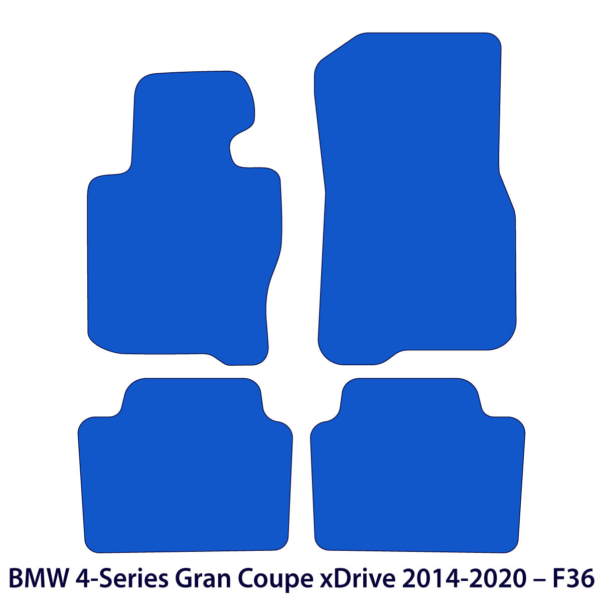 BMW 4er Gran Coupé xDrive Velours-Fußmatten 2014–2020 – F36 – 4 Logo