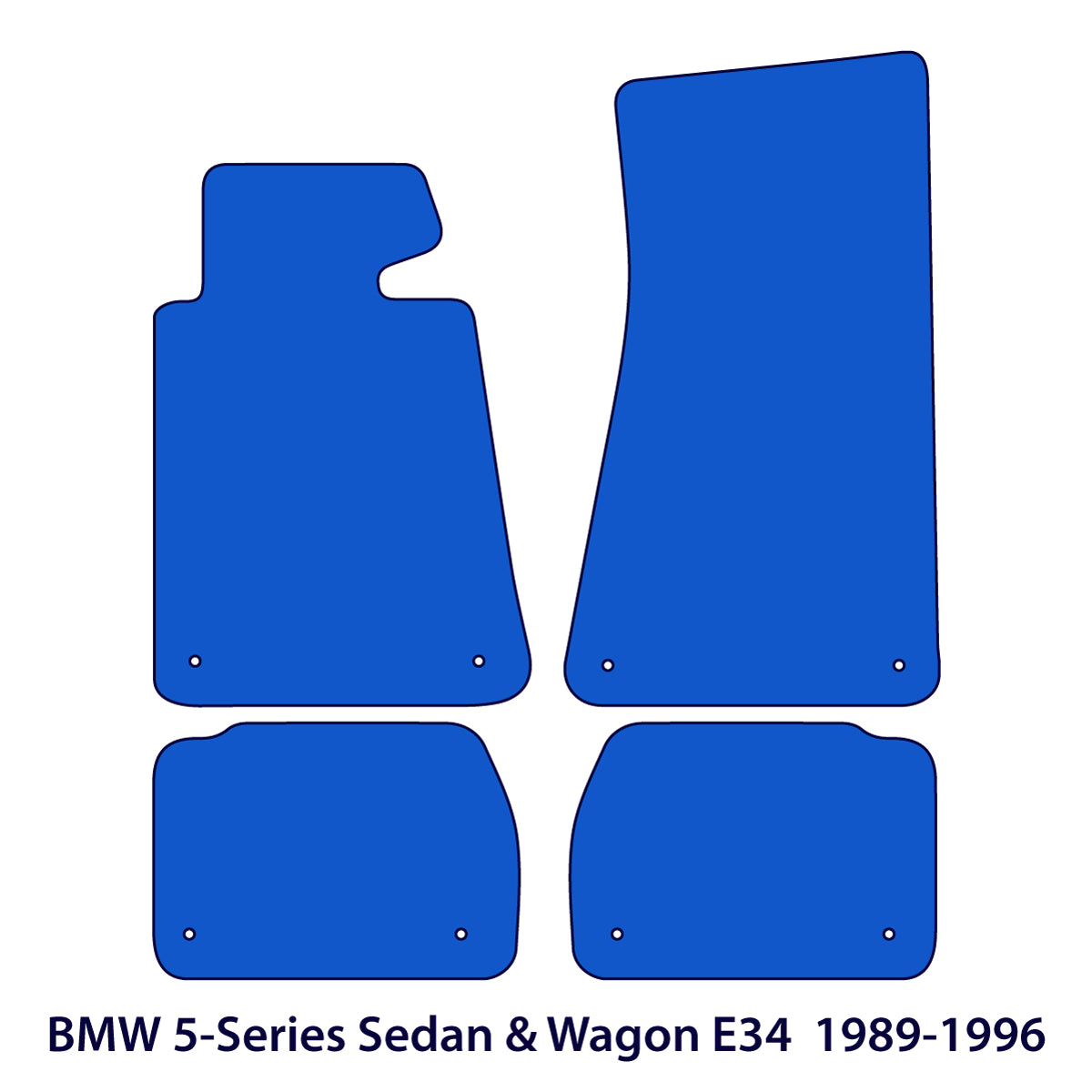 BMW 5er Velours-Fußmatten – 1988–1996 – E34 – Schwarz
