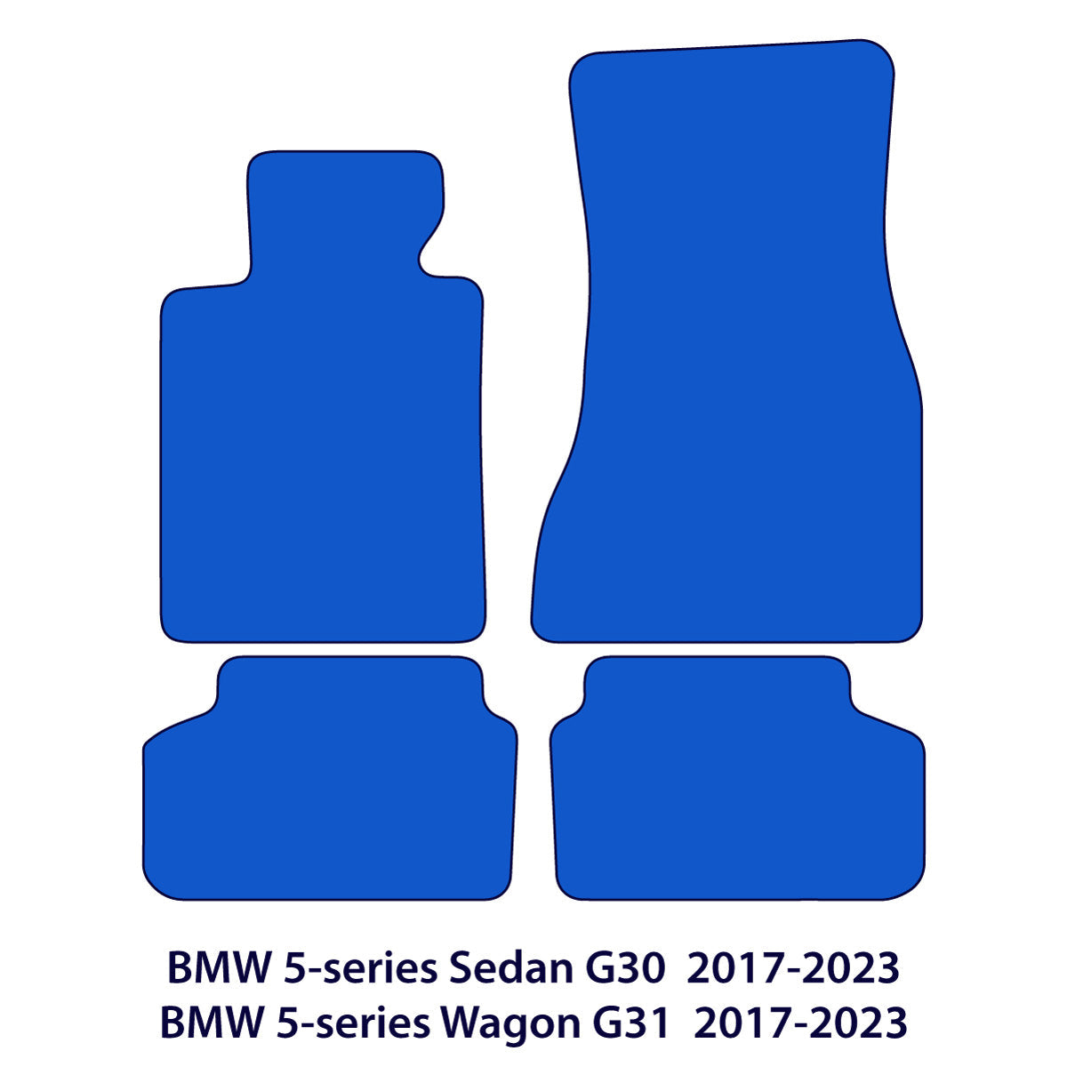 BMW 5er Velours-Fußmatten – 2016–2024 – G30, G31, F90 – M-Naht