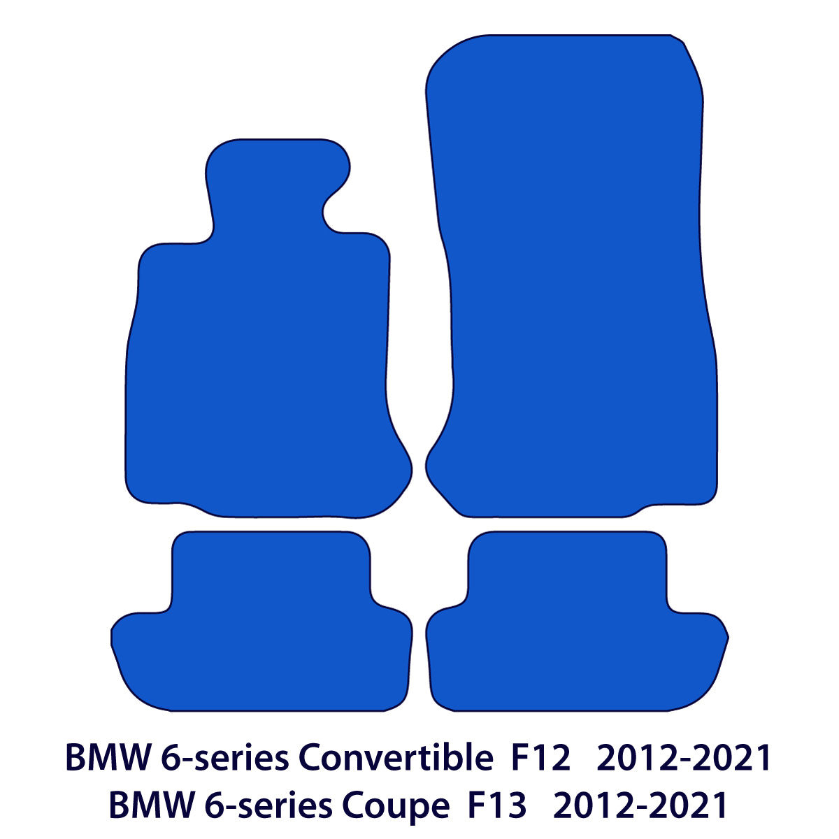 BMW 6er Cabrio & Coupé Velours Fußmatten 2012-2018 – F12, F13 – Schwarz Exklusiv