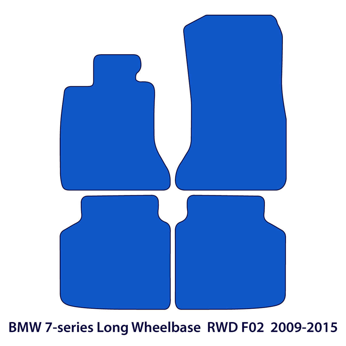 BMW 7er Velours Fußmatten – 2008-2015 Heckantrieb – Langversion F02 – M Naht
