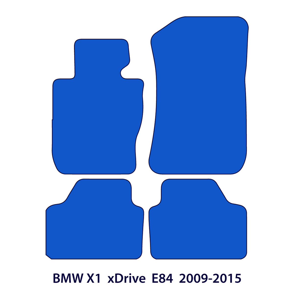 BMW X1 Velours Fußmatten 2009-2015 – xDrive E84 – Schwarz
