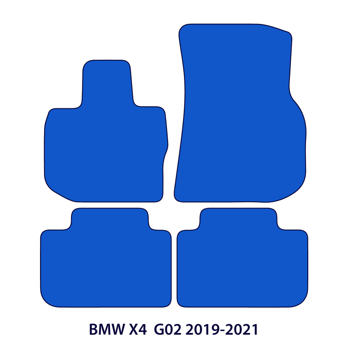 BMW X4 Velour Floor Mats – 2018-2025 – G02 – M Stitching