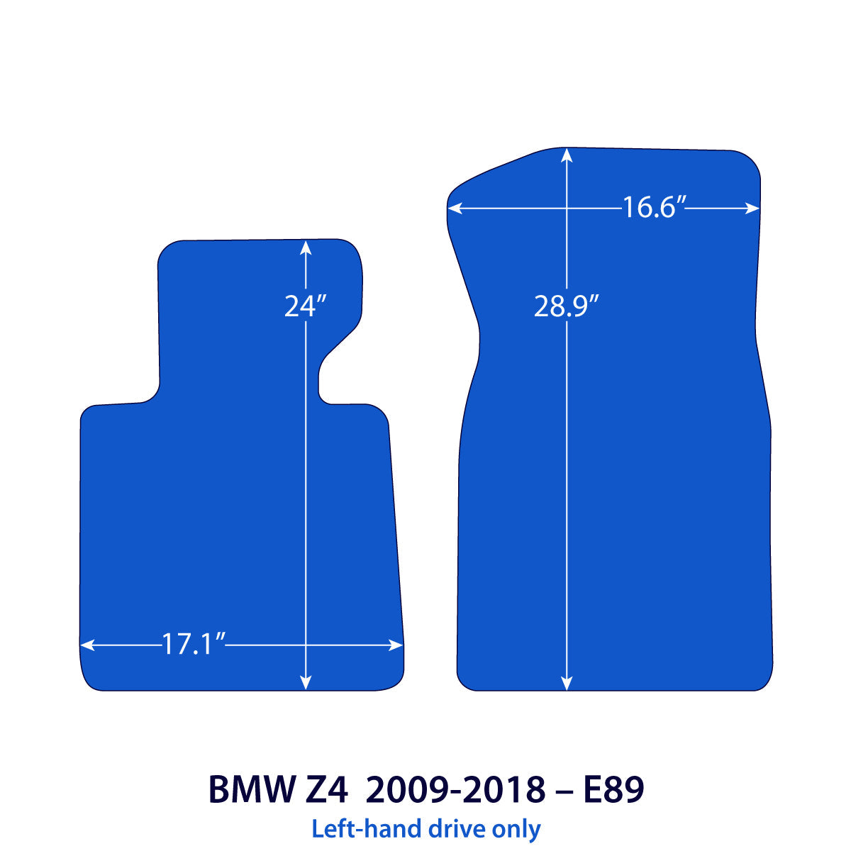 BMW Z4 Velour Floor Mats – 2009-2016 – E89 – Z Logo