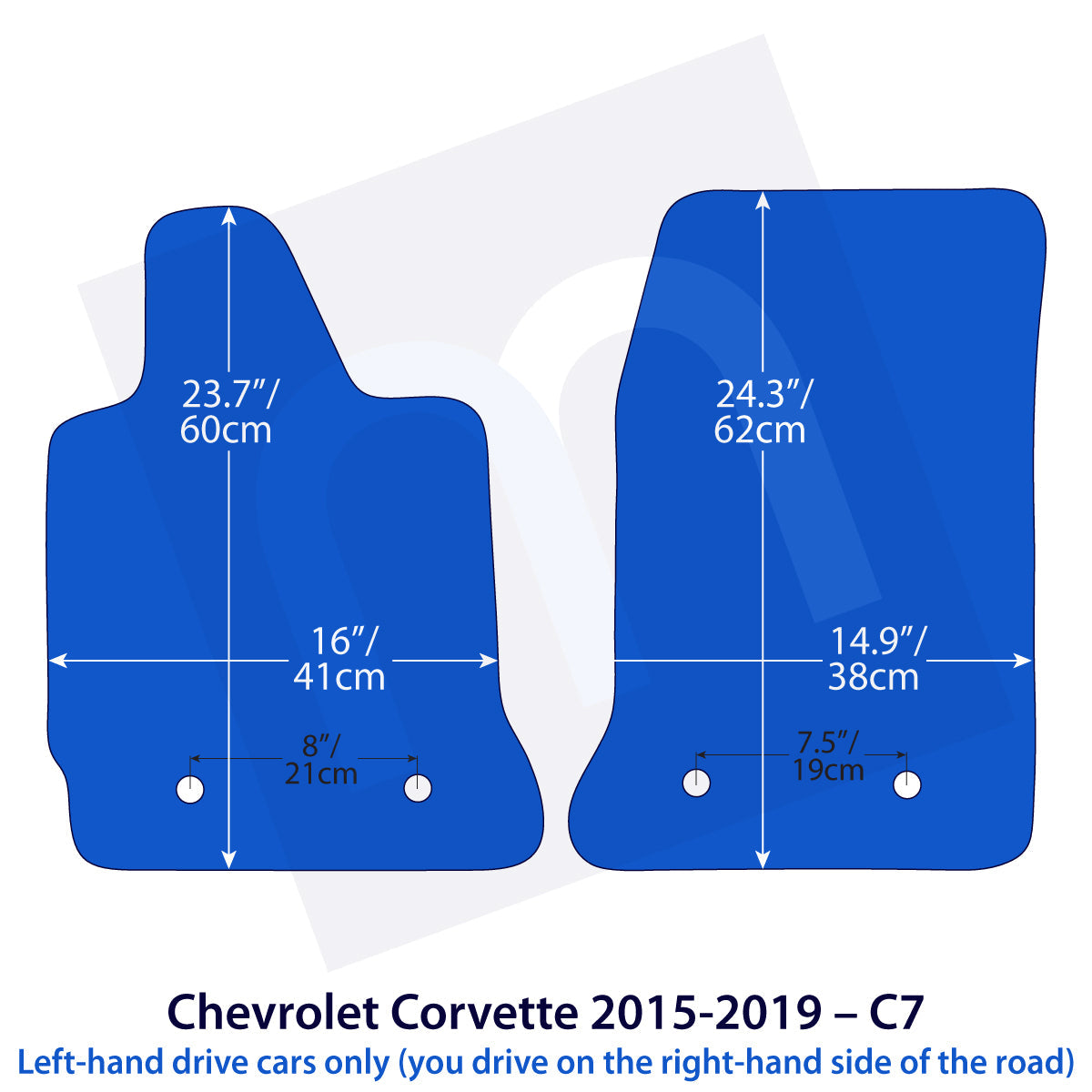 Chevrolet Corvette Velours-Fußmatten 2014–2019 – C7 – Beige