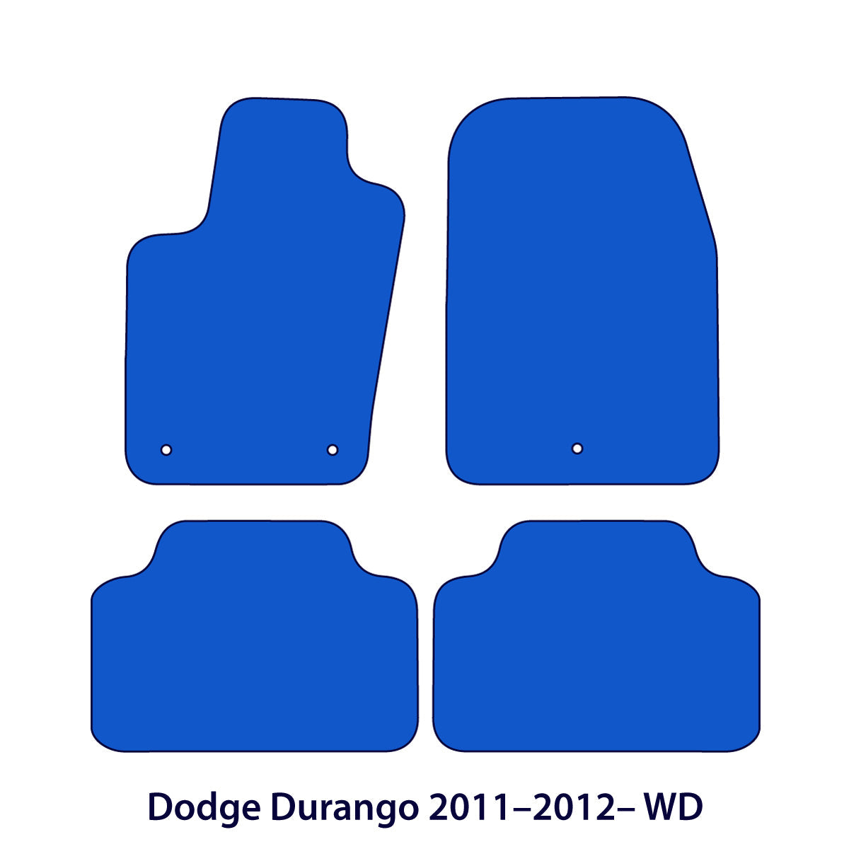 Dodge Durango Velours Fußmatten – 2011–2012 WD – Schwarz Exklusiv