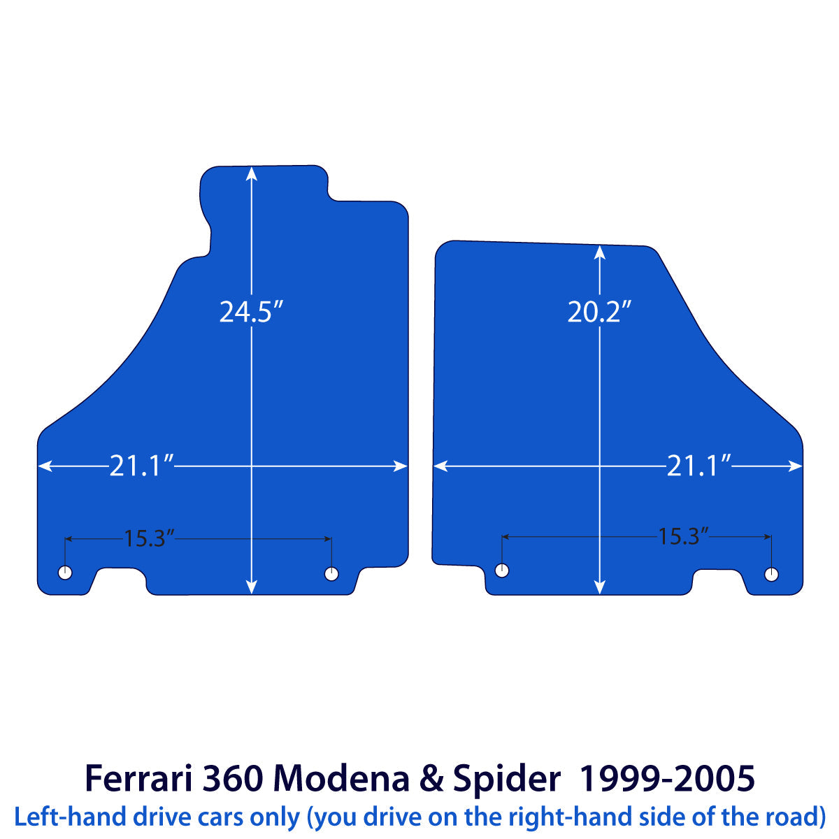 Ferrari 360 Modena & Spider Velour Fußmatten 1999-2005 – Beige
