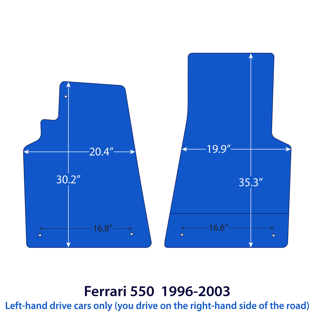 Ferrari 550 Maranello & Barchetta Pininfarina Velours-Fußmatten 1996–2001 – Beige