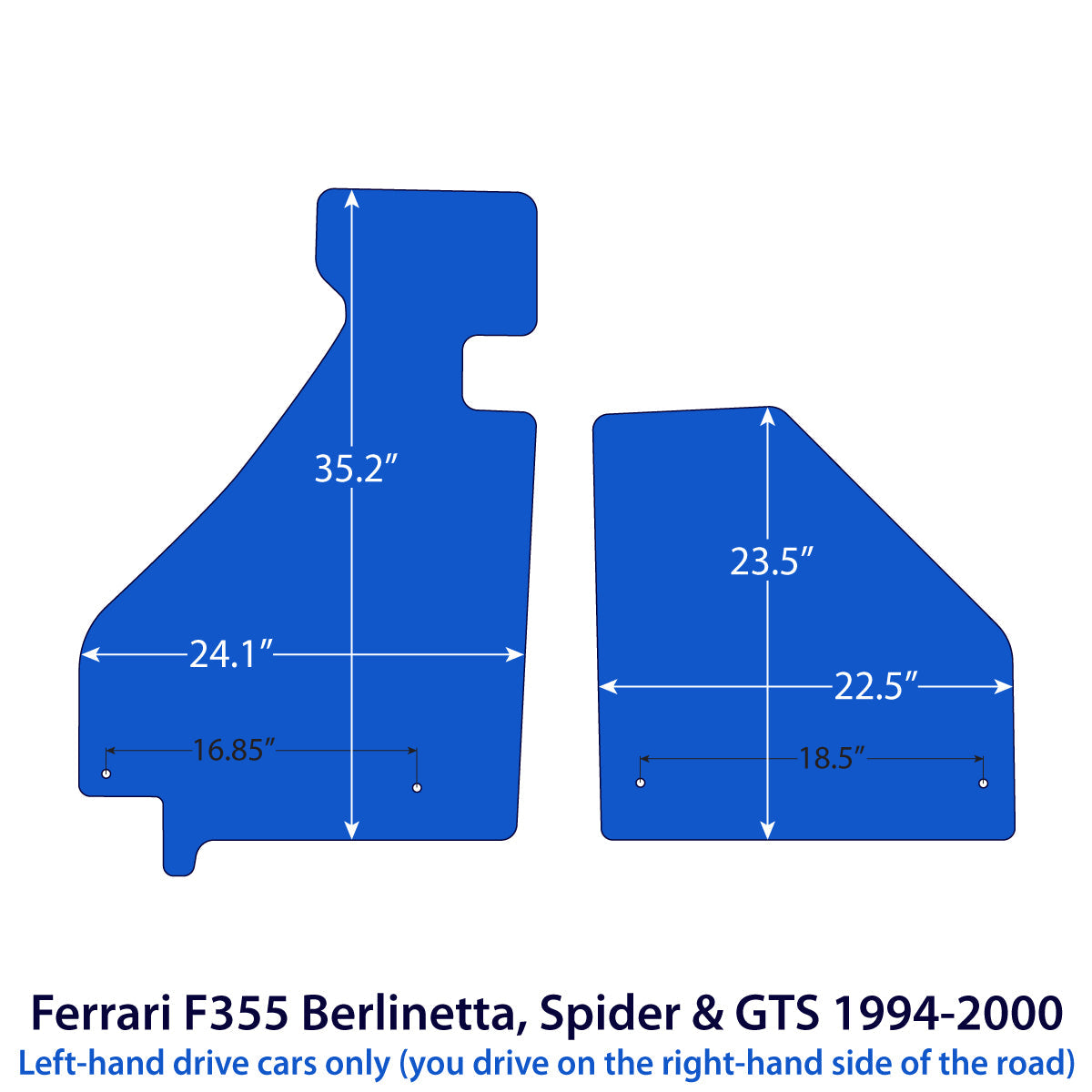 Ferrari F355 Berlinetta, Spider & GTS Velours Fußmatten 1994-2000 – Beige