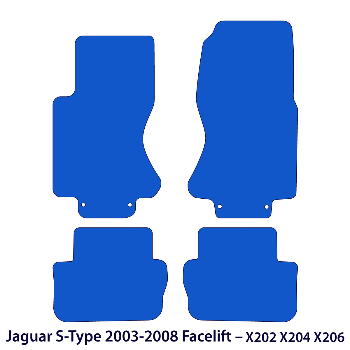 Jaguar S-Type X202/X204/X206 Velour Floor Mats 2003–2008 – Facelift – Black – image 2