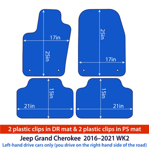 Jeep Grand Cherokee WK2 Velour Floor Mats 2016–2021 – Plastic Clips – 2 Driver / 2 Passenger – Beige – image 2