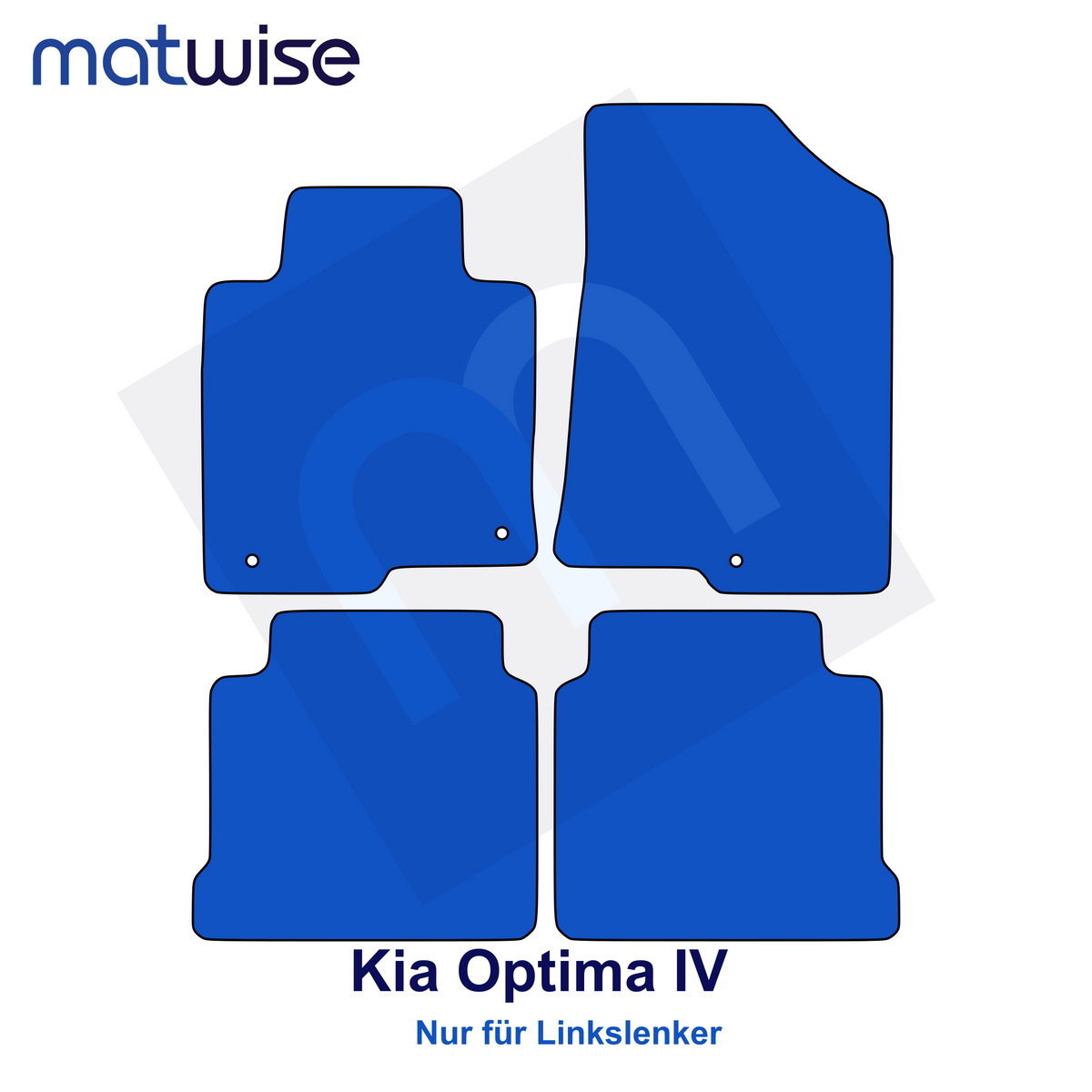 Kia Optima IV 2015–2020 – technische Fußmattenzeichnung für Linkslenker | MATWISE