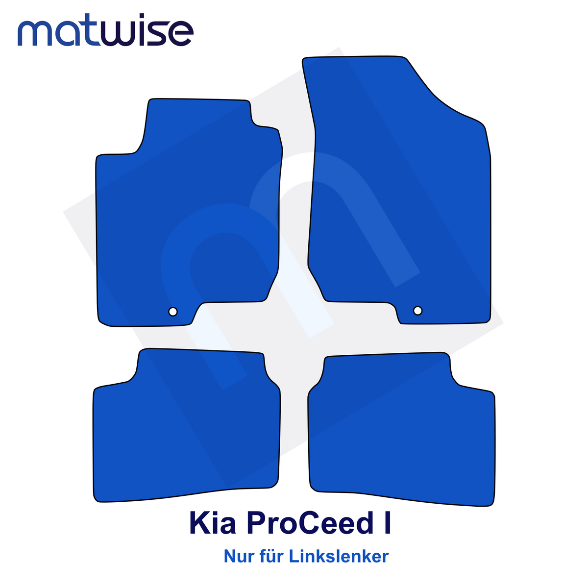 Kia ProCeed I 2008–2013 – technische Fußmattenzeichnung für Linkslenker | MATWISE