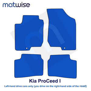 Kia ProCeed I 2008–2013 – technical floor mat layout for left-hand-drive vehicles | MATWISE