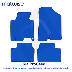 Kia ProCeed II 2013–2018 – technical floor mat layout for left-hand-drive vehicles | MATWISE
