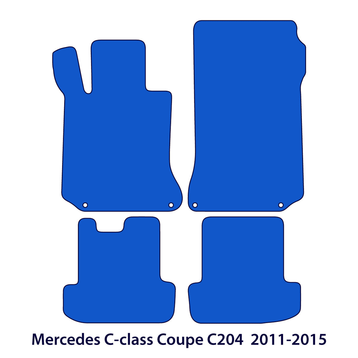 Mercedes C-Klasse Velours Fußmatten 2011-2015 – Coupe C204 – Schwarz