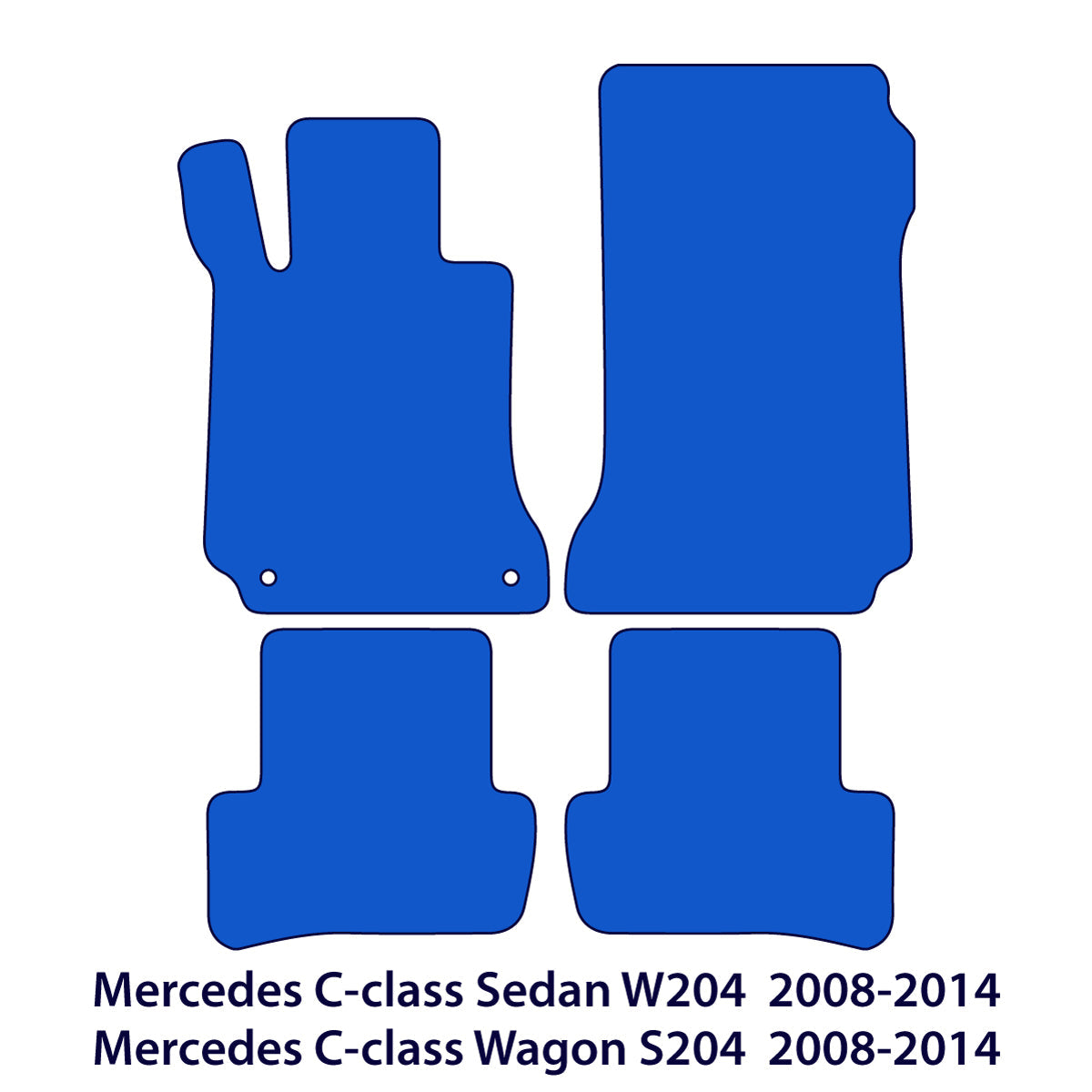 Mercedes C-Klasse Velours Fußmatten 2007–2014 – W204 & S204 – Schwarz Exklusiv