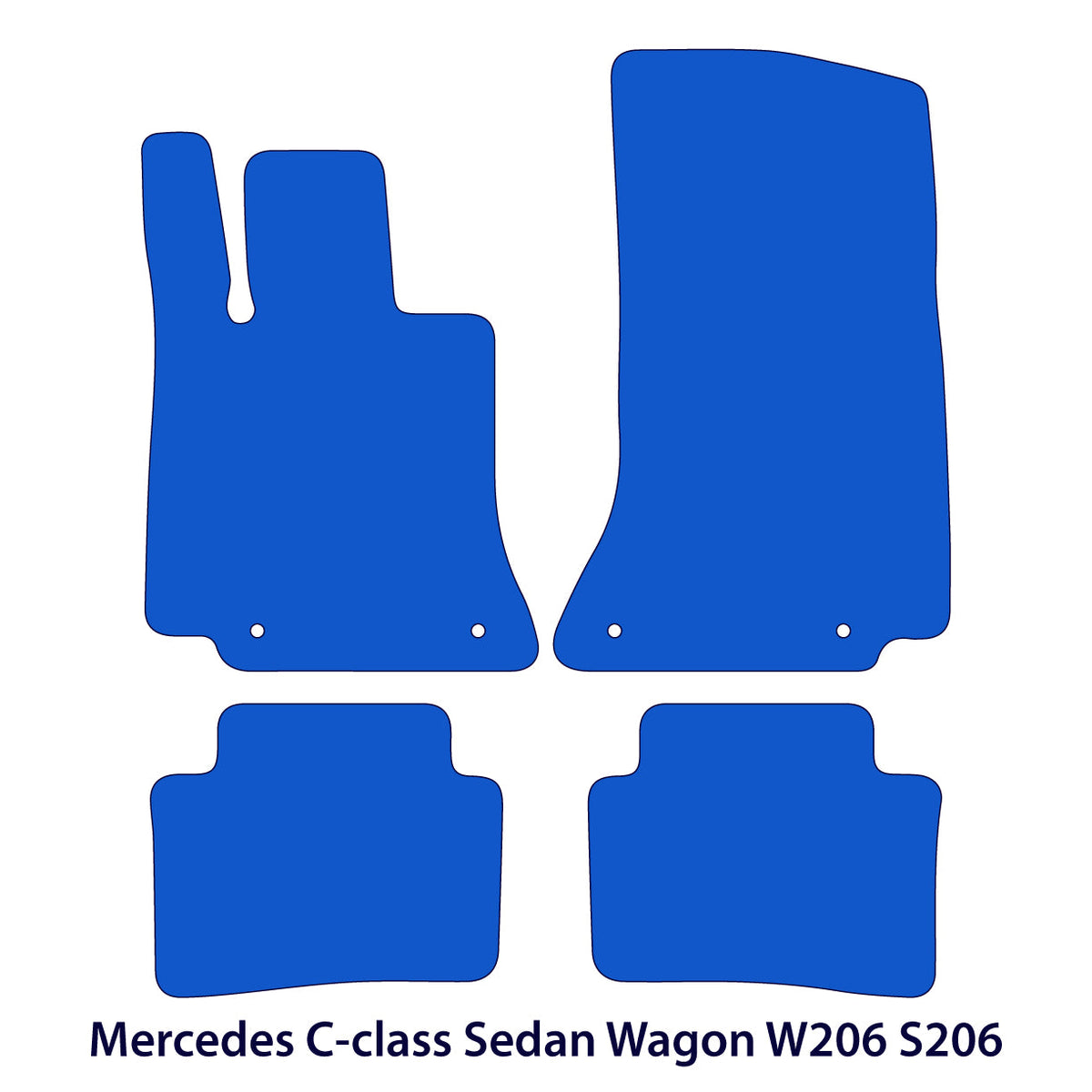 Mercedes C-Klasse Velours Fußmatten 2021-2026 – W206 & S206 – Schwarz