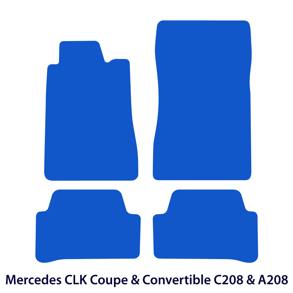 Mercedes CLK Velours Fußmatten – Coupé & Cabriolet C208 & A208 – Schwarz Exklusiv