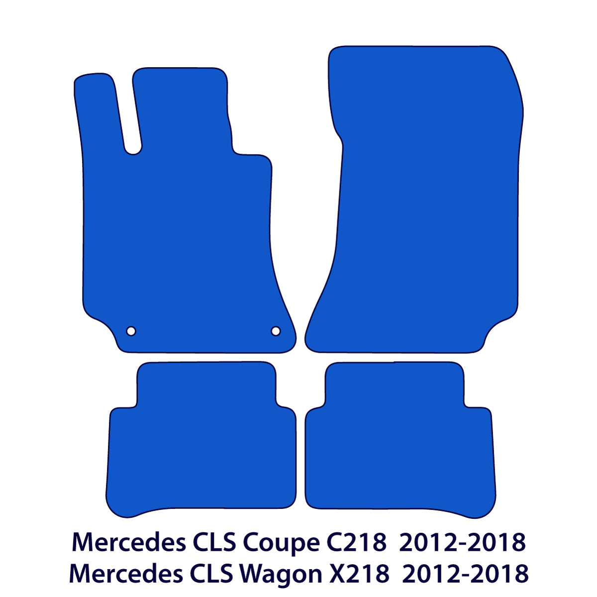 Mercedes CLS Velours Fußmatten 2011–2018 – C218 & X218 – Schwarz