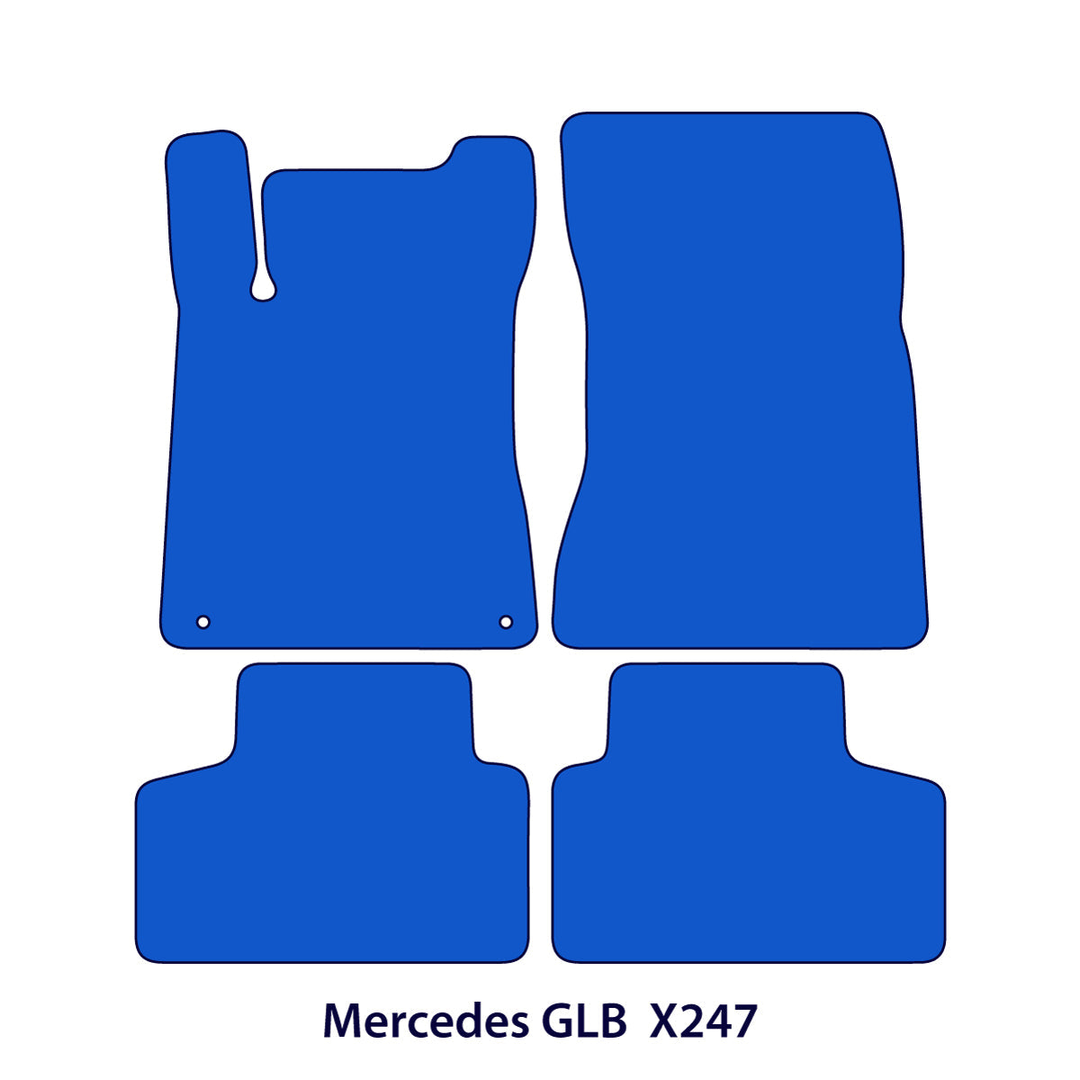 Mercedes GLB Velours-Fußmatten 2019-2026 – X247 – Schwarz Exklusiv