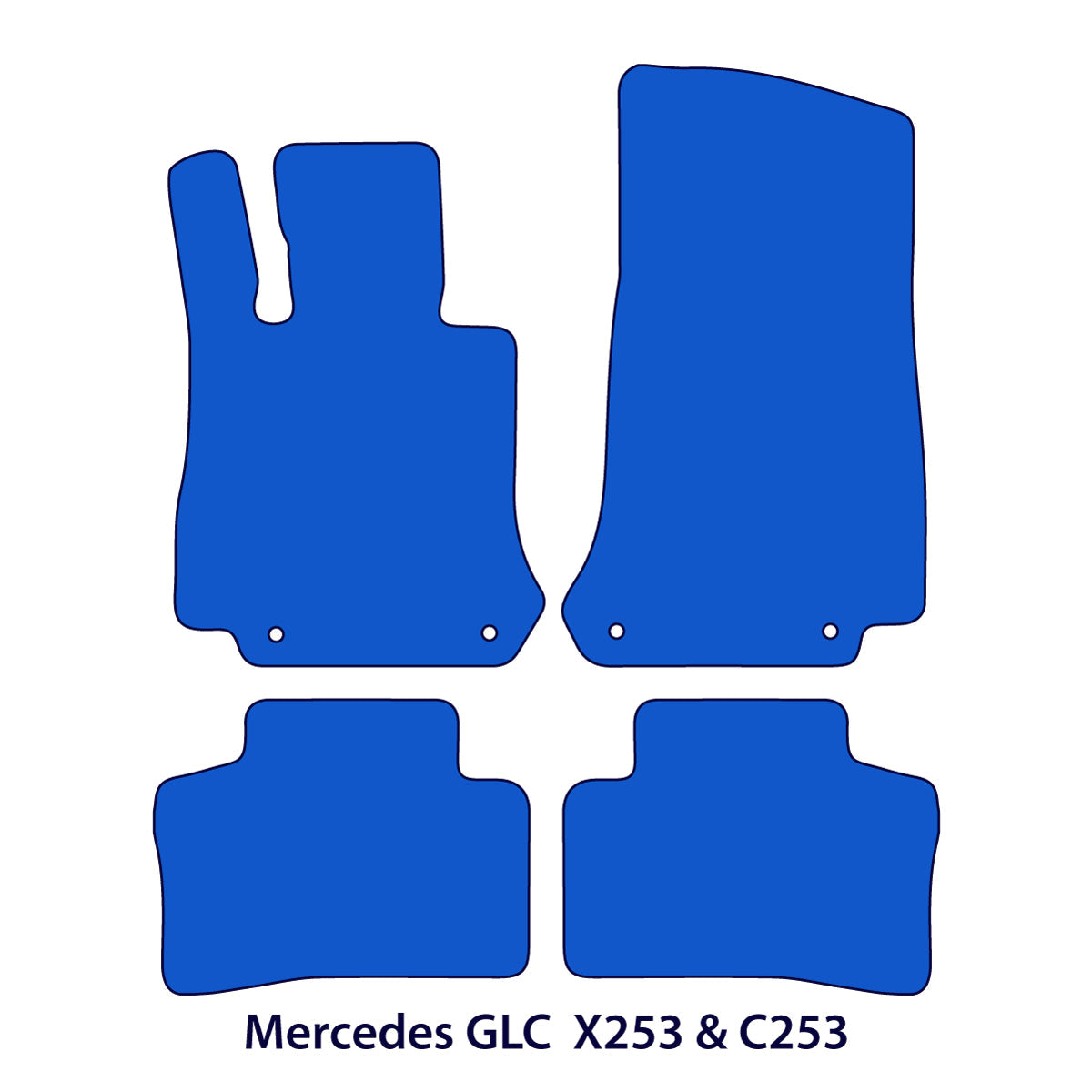 Mercedes GLC Velours Fußmatten SUV 2015–2022 Coupé 2016–2023 – X253 C253 – Schwarz Exklusiv