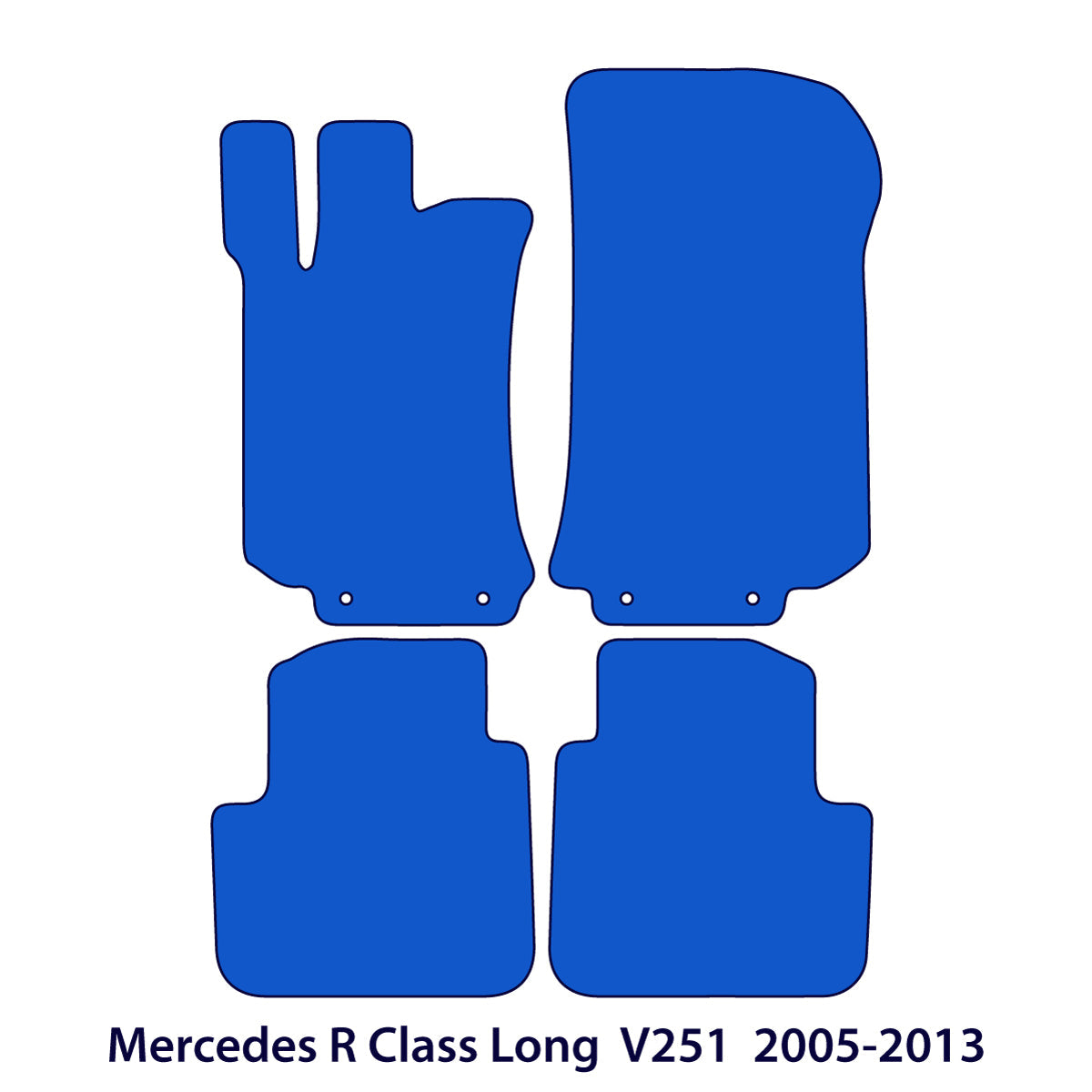 Mercedes R-Klasse Velours Fußmatten 2005-2013 – V251 – Schwarz
