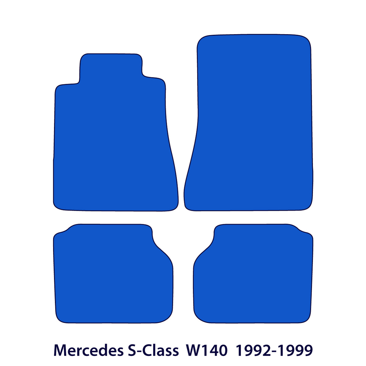 Mercedes S-Klasse kurzer Velours Fußmattensatz 1991-1998 – W140 – Schwarz