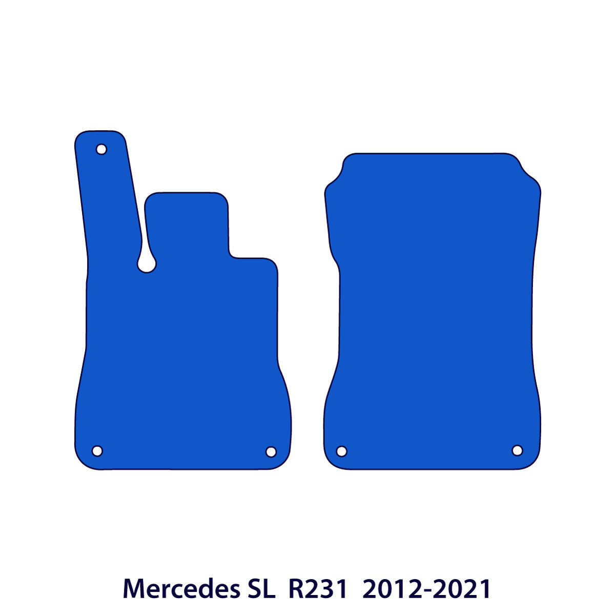 Mercedes SL Velours Fußmatten 2012-2020 – R231 – Schwarz