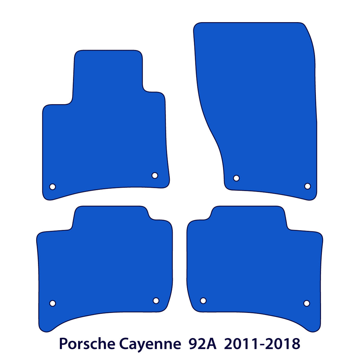 Porsche Cayenne Velours Fußmatten 2010-2018 – 92A – Schwarz