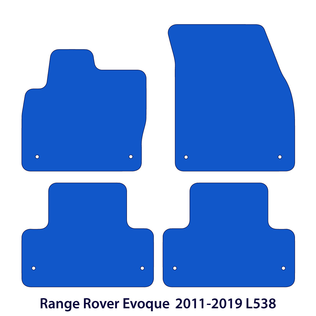 Range Rover Evoque Velours-Fußmatten 2011–2019 – L538 – Schwarz Exklusiv