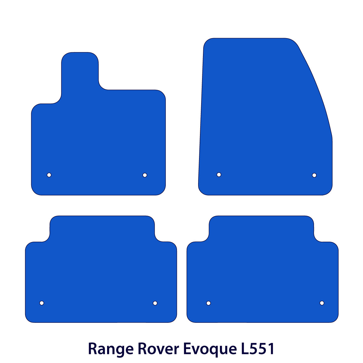 Range Rover Evoque Velours-Fußmatten – L551 – Schwarz Exklusiv