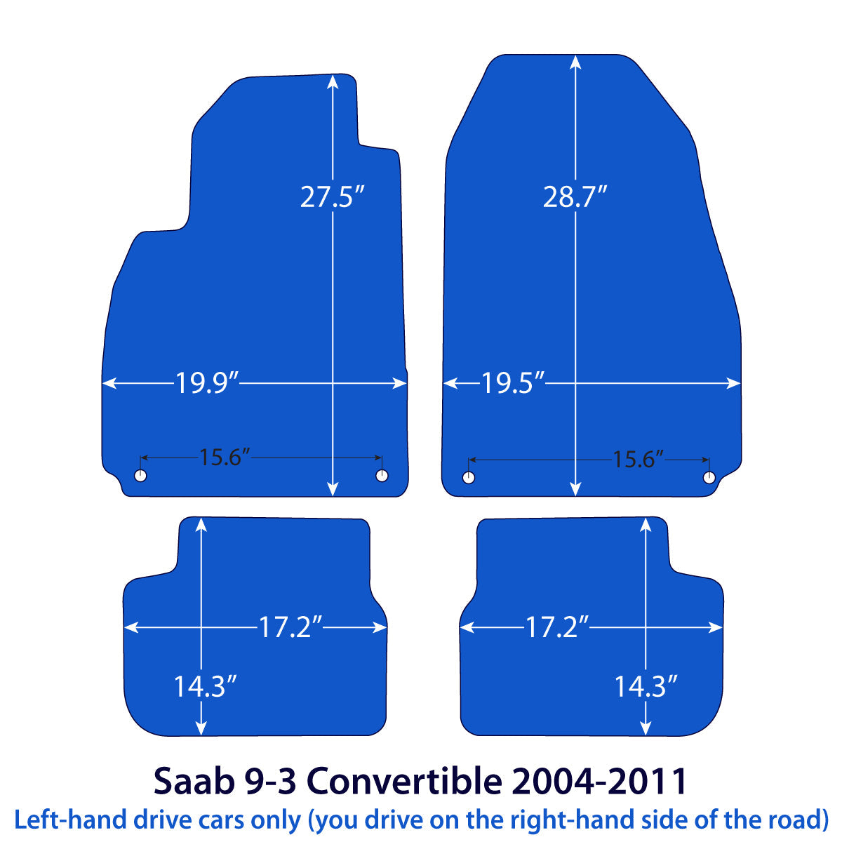 Saab 9-3 Cabrio Velours Fußmatten 2004-2011 – Beige