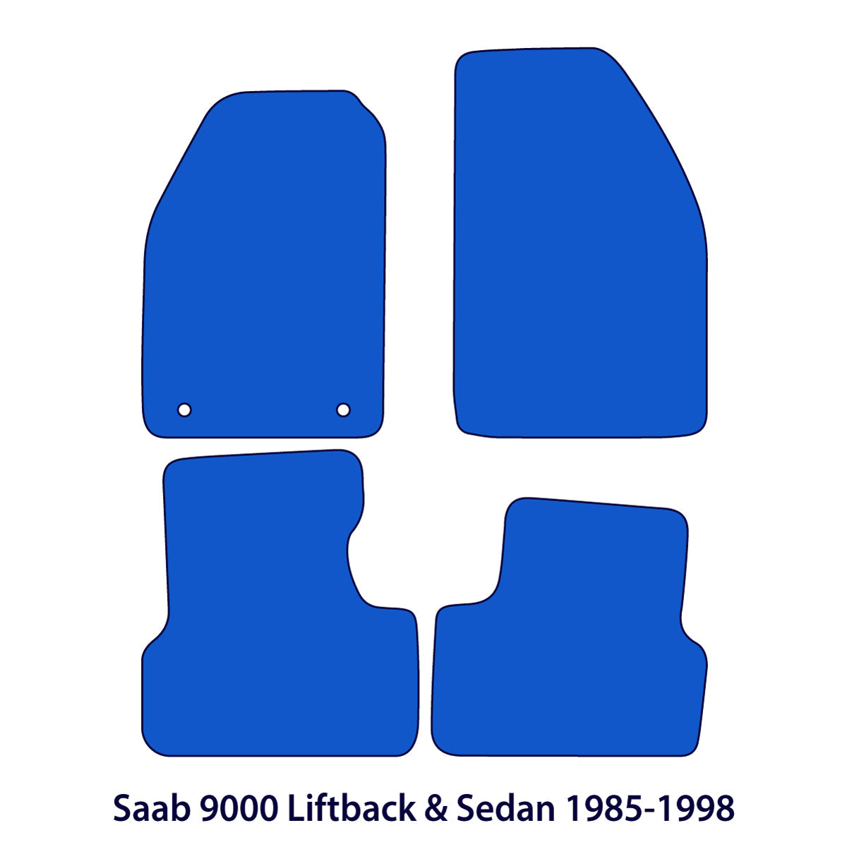 Saab 9000 YS3C Velour Floor Mats 1985–1998 – Liftback & Sedan – Black Exclusive – image 2