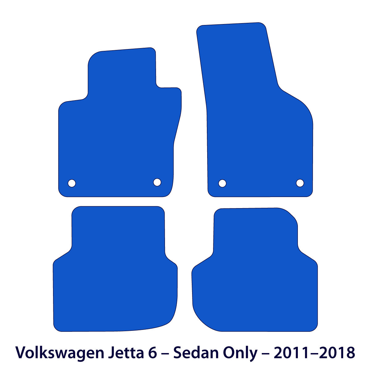 Volkswagen Jetta 6 Limousine Nur Velours Fußmatten 2011–2018 – Schwarz Exklusiv